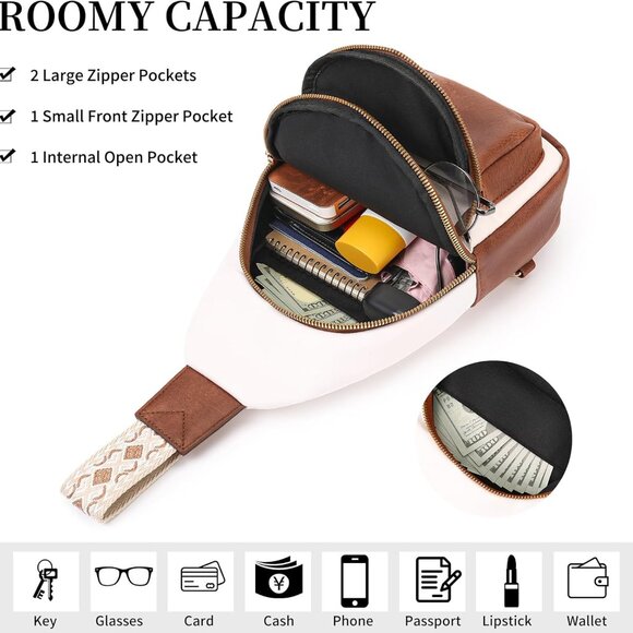 Versatile Leather Crossbody Fanny Pack - Stylish & Lightweight for Any Occasion - Picture 3 of 6